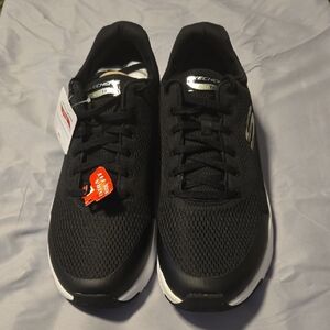 Skechers Black Mesh Sneakers with White Accents